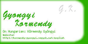 gyongyi kormendy business card